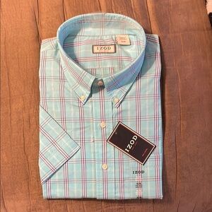 IZOD Men's Blue Plaid Shirt